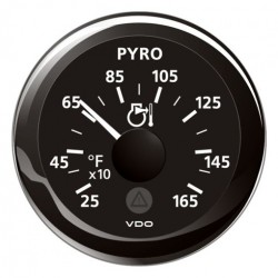 Indicateur pyromètre VDO 12/24v 250°/1650° Viewline D52mm noir
