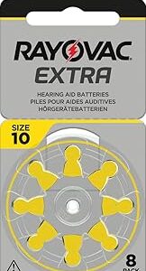 Blister 8 piles auditives RAYOVAC ZA10  PR70