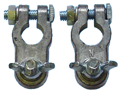 Collier à batterie positif laiton à papillon tige de 8mm