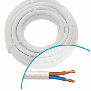 Câble méplat HO5VVF 2X1,5mm2 blanc/bleu pour HP (50m)