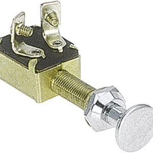 Interrupteur à tirette OFF-ON 12/24v 10A laiton D9,5mm chromé