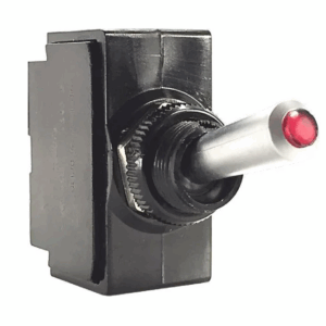 Interrupteur à levier OFF-ON 24v 12A avec voyant rouge unipolaire