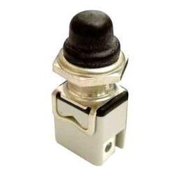 Poussoir étanche APEM 4A 12mm avec capuchon noir off-(on)