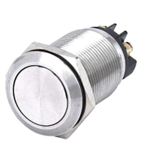 Poussoir 12v 5A laiton D15mm chromé boitier étanche