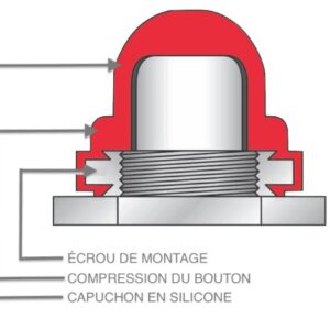 Capuchon noir pour poussoir chromé
