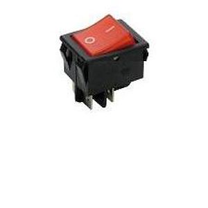 Interrupteur MCI OFF-ON 250v 6A D20mm 0-I rouge bip noir