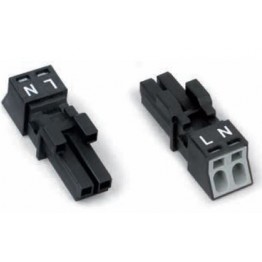 Connecteur WAGO femelle 2P+T noir