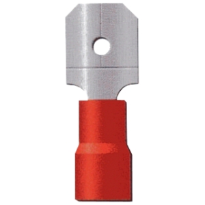 Sachet 100 cosses clips mâle 6.3mm rouge (0.25 à 1.5mm2)