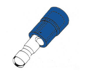 Boite de 100 cosses cylindrique mâle Ø4 bleue (1.5 à 2.5mm2)