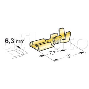 Boite de 100 cosses clips femelle 6.3mm laiton av bloc (2,5mm2)