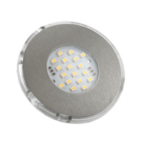 Spot rond 3 leds blc fr FORESTI 10-30v 3,6w D85x27mm inox poli