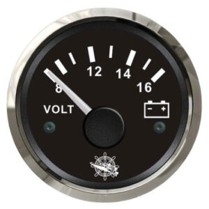 Indicateur voltmètre SAN GIORGIO 12v (8-16v) chromé/noir