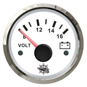 Indicateur voltmètre SAN GIORGIO 24v (13-32v) chromé/blanc