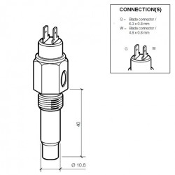 Thermocontact température eau VDO M14x1.5 100° à la masse