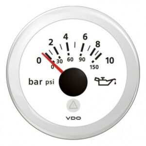 Indicateur pression huile VDO 12/24v 10bar Viewline D52mm blanc
