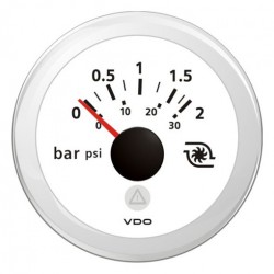 Indicateur pression turbo VDO 12v 2bar Viewline D52mm blanc