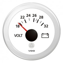 Indicateur voltmètre VDO 18/32v Viewline D52mm blanc