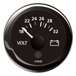 Indicateur voltmètre VDO 18/32v Viewline D52mm noir