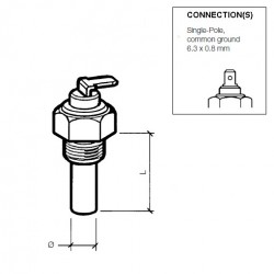 Sonde température eau VDO 120° 1/2 à la masse