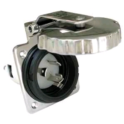 Socle mâle MARINCO 16A 230V 2P+T inox