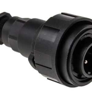 Fiche 12v 2P 25A + 1P 5A plastique noire