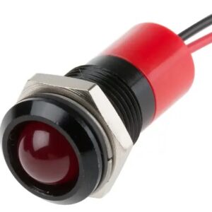 Voyant tête bombée P6mm led 12v rouge noir IP67