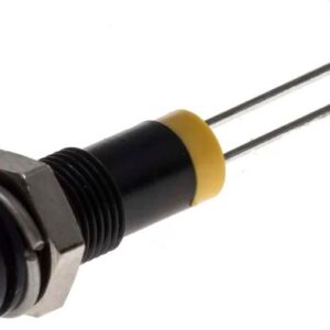 Voyant tête bombée P6mm led 24v jaune noir IP67