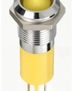 Voyant tête plate P10mm led 12v jaune inox IP67