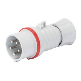 Fiche mâle GEWISS 32A 3P+T 400v Plastique rouge