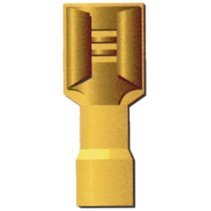 10 cosses thermo mâle 6.3mm jaunes 100% isolées (4 à 6mm2)