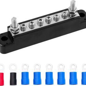 Barrette électrique 6 contacts avec couvercle 12-48v 150A