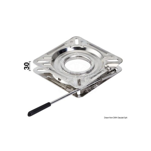 Base tournante siège inox à friction (175 X 175) X 330 avec poignée