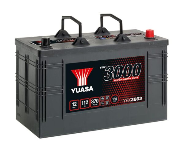 Batterie YUASA YBX3663 12V 112Ah 870A +D (GC13D) 346 X 173 X 234