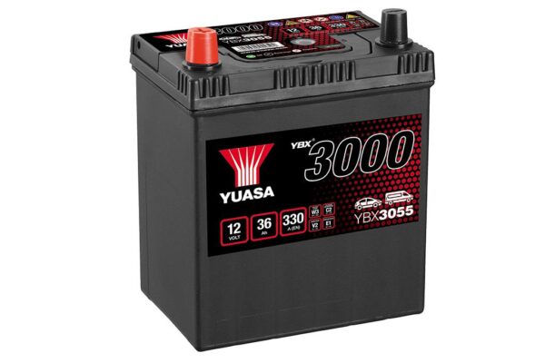 Batterie YUASA YBX3055 12V 36Ah 330A +G B19JX 187 x 127 x 227