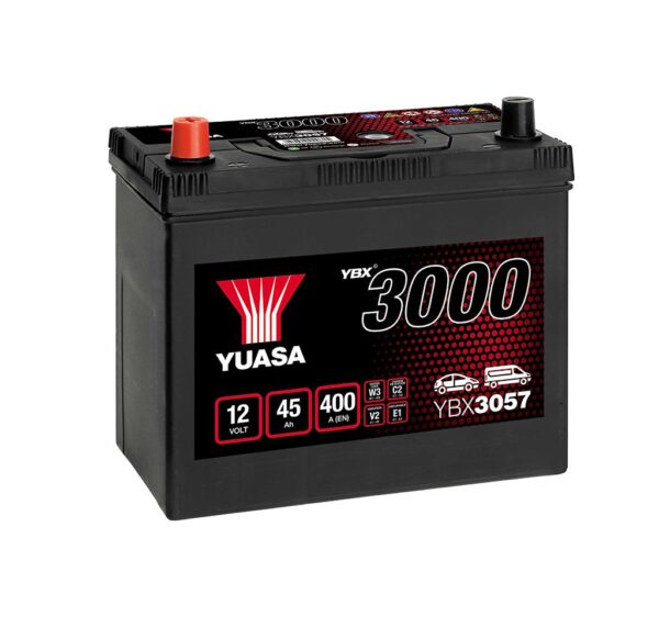 Batterie YUASA 12V 45Ah 360A +G B24JX YBX3057 238 X 129 X 225