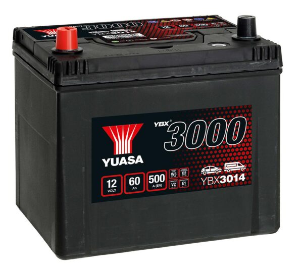 Batterie YUASA 12V 60Ah 500A +G D23X YBX3014 231 X 173 X 225