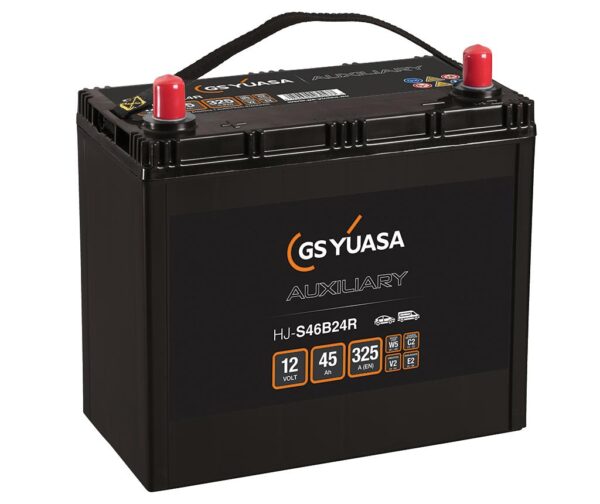 Batterie Auxiliare YUASA HJ-S46B24R AGM +G 12V 45Ah  238 X 129 X 227