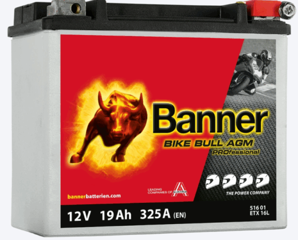 Batterie BANNER ETX16L AGM 12V 19Ah 325A +D 175 X 100 X 155