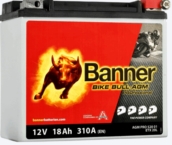 Batterie BANNER ETX20L AGM 12V 18Ah 310A +D 175 X 88 X 155