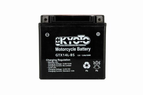 Batterie KYOTO  YTX14L-BS AGM 12V 12Ah 200A +D 150 X 87 X 145 PACK