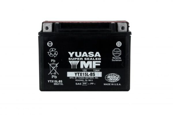 Batterie YUASA YTX15L-BS AGM 12V 13Ah +D 175 X 87 X 145 PACK