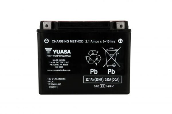 Batterie YUASA YTX24HL-BS  AGM  12V 21A 350A +D 205 X 87 X 162 PACK
