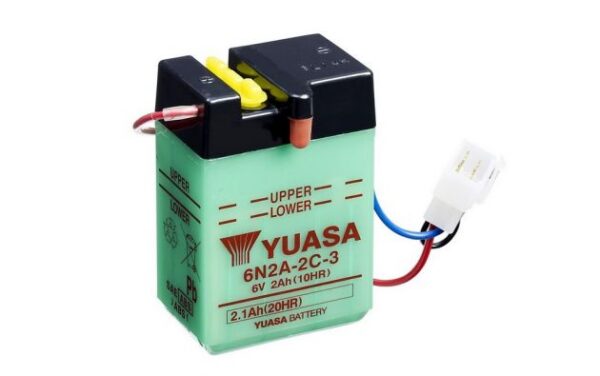 Batterie YUASA 6N2A-2C-3  6V 2Ah +G 70 X 47 X 106 SECHE
