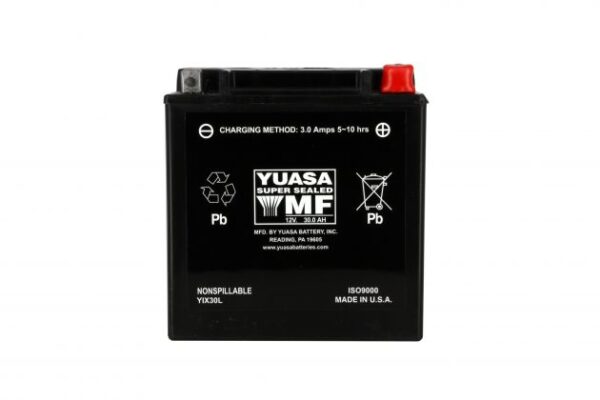 Batterie YUASA YIX30L AGM 12V 30Ah 385A +D 166 X 126 X 175 PRETE