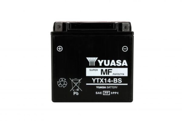 Batterie YUASA YTX14-BS AGM 12V 12Ah 200A +G 150 X 87 X 145 PACK