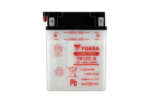 Batterie YUASA YB12C-A 12V 13Ah 165A DG +G  134 X 80 X 175 SECHE