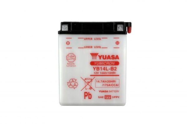 Batterie YUASA YB14L-B2 12V 14Ah 190A +D DD 134 X 89 X 166 SECHE