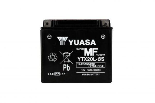 Batterie YUASA YTX20L-BS AGM 12V 18Ah 250A +D  175 X 87 X 155 PACK