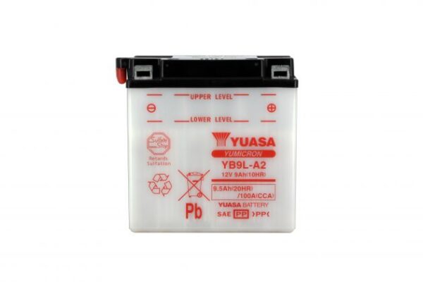 Batterie YUASA YB9L-A2 12V 9Ah 130A +D DG 137 X 76 X 140 SECHE