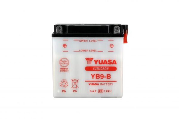 Batterie YUASA YB9-B 12V 9Ah 130A +G DD  135 X 75 X 139 SECHE